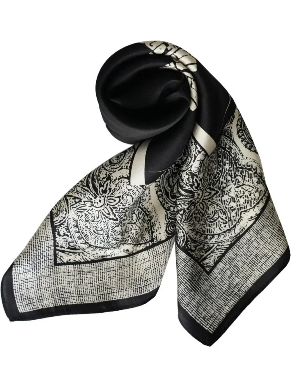 100% Pure Mulberry Silk Square Scarf for Hair, 26'' Neckerchief & Headscarf